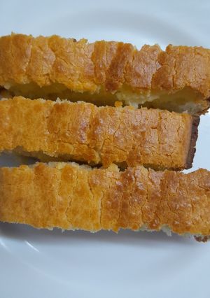 Una foto de Budín de coco y vainilla