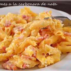 Foto principal de Macarrones a la carbonara con nata (Thermomix)