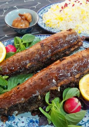 عکسی از دستور ماهی شکم پر