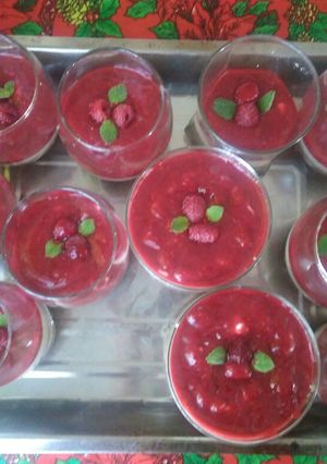 Una foto de Cheesecake de frambuesa sin queso