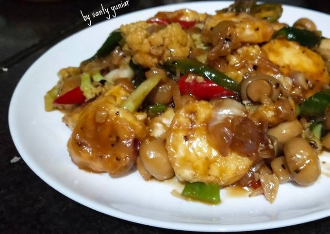 Anti Ribet, Memasak Tofu Jamur Lada Hitam Menu Enak Dan Mudah Dibuat