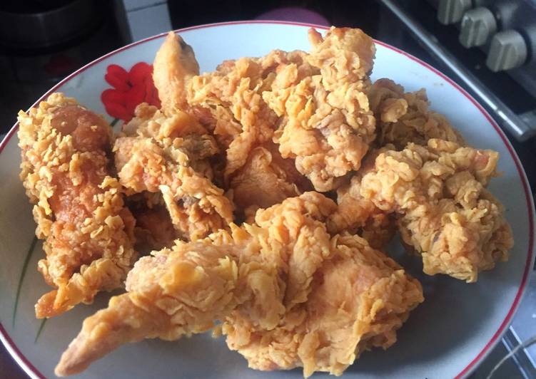 Resep Ayam krispy ala kfc kriuk renyah dan tahan lama yang Enak Banget