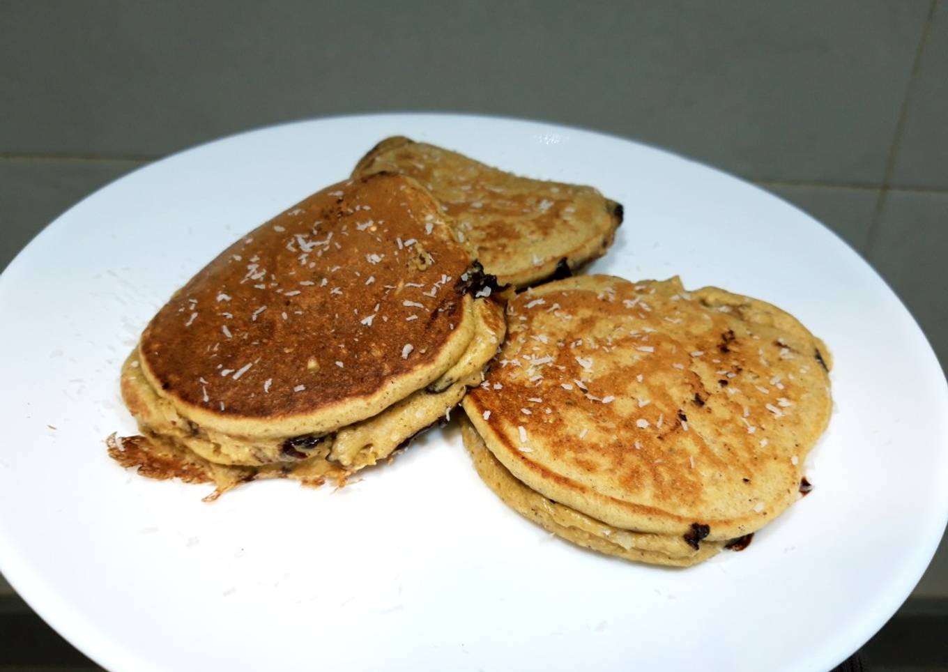 Tortitas rellenas de coco y chocolate