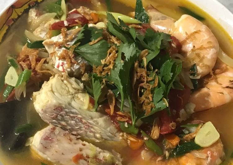 Cara Gampang Membuat Sup ikan + udang, Lezat