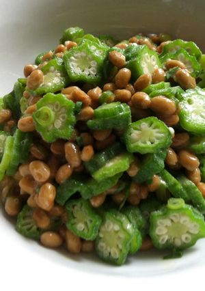 A picture of Okra & Nattō.