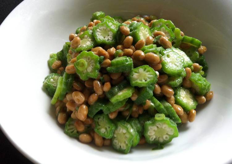 Steps to Prepare Homemade Okra &amp; Nattō