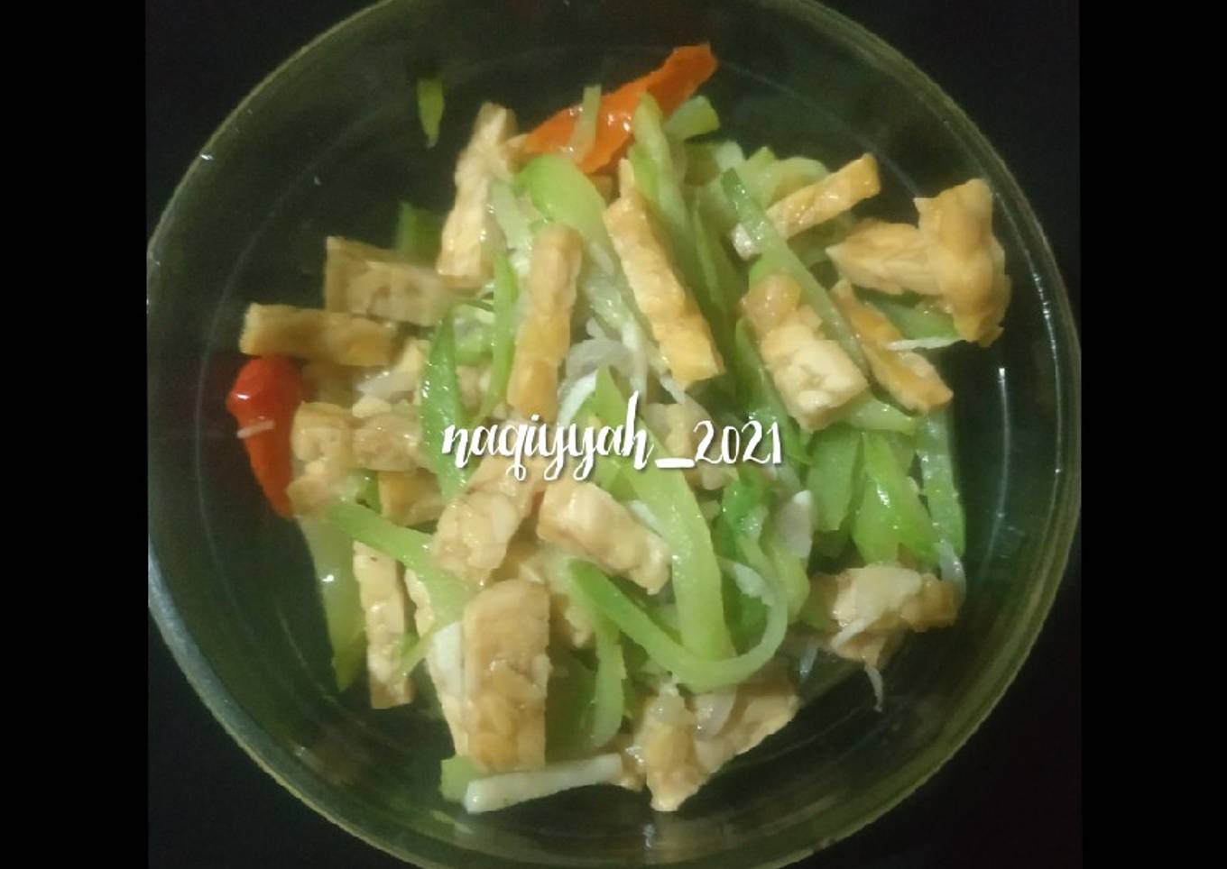 285. Tumis labu siam dan tempe