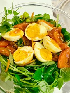 Hình của món Rau càng cua trộn trứng sốt cà chua siêu nhanh.