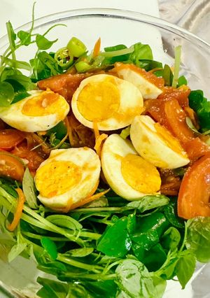 Hình của món Rau càng cua trộn trứng sốt cà chua siêu nhanh.