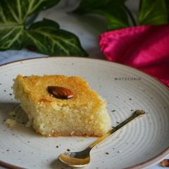 Basbousa (Semolina Cake) A picture of Basbousa (Semolina Cake).