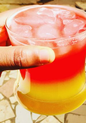 A picture of Pineapple and watermelon lemonade.