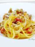 Spaghetti alla Chitarra with Cherry Tomato Cream and Tastasale Ragù