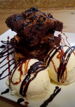 Foto principal de Brownie de chocolate y crema de cacahuete