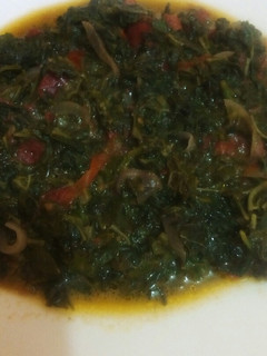 A picture of Managu in milk soup#authormarathon#.