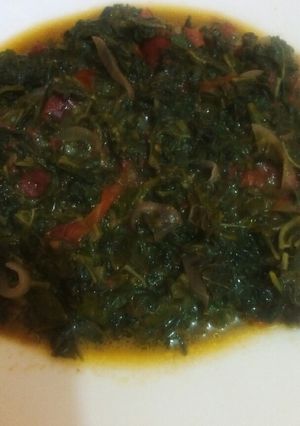 A picture of Managu in milk soup#authormarathon#.