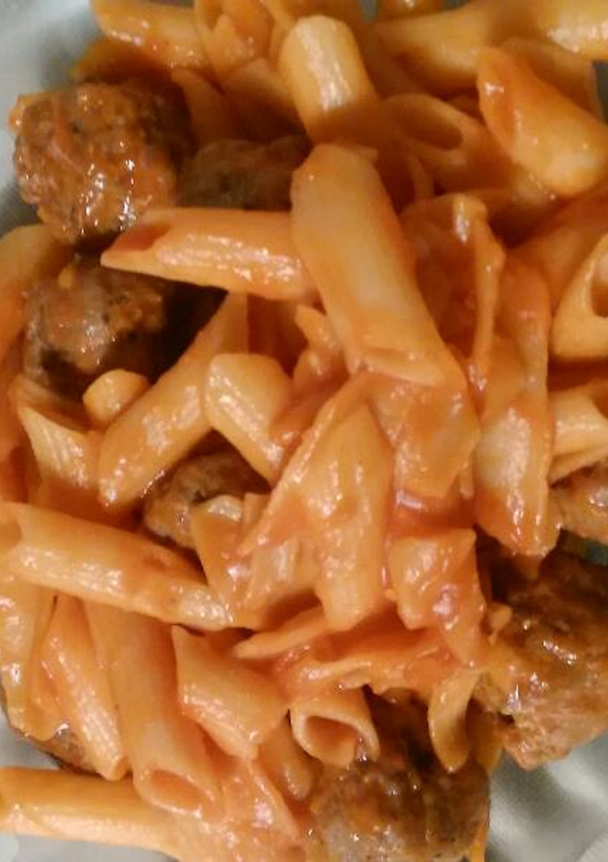 Una foto de Macarrones con albondigas de ternera caseras Sin Gluten