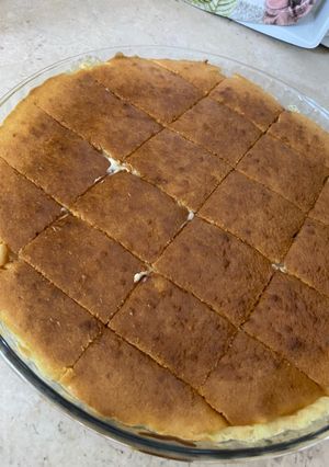 صورة لوصفة بسبوسه خفيفه محشيه بالقشطه