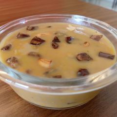 A picture of Parippu pradhaman / Chana dal payasam.