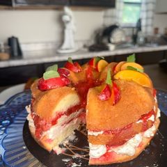 A picture of Mexican Plum Churro Cake.