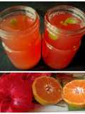 ஆரஞ்சு செம்பருத்தி ஜூஸ் (Orange, Hibiscus, Honey Ginger juice recipe in tamil)