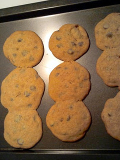 A picture of Homemade chocolate chip cookies.