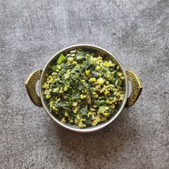 A picture of Shepu Bhaji | Dill Leaves Sabzi |Soy Bhaji.