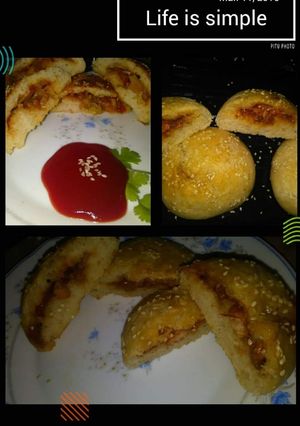 A picture of Chicken cheese veggie bun #Ramzan special.