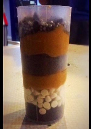 A picture of Chococake in a glass! Or well known "chocotorta" argentina cake.