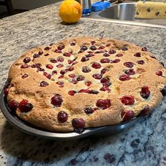 A picture of Cranberry Orange Olive Oil Cake.
