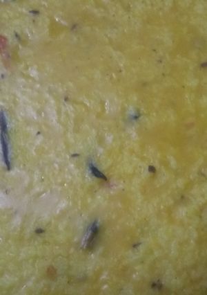 A picture of Red lentil khichdi.