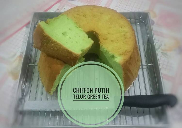 Langkah Membuat Chiffon Putih Telur - Green Tea yang mudah