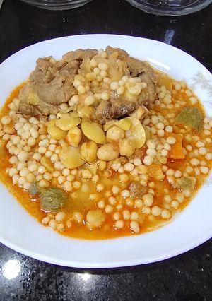صورة لوصفة بركوكس باللحم و القديد 👍😋