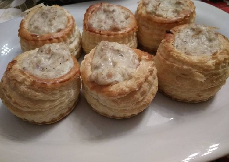 Vol-au-vent mar y tierra con thermomix