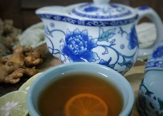 Resep Teh jahe jeruk nipis Anti Gagal