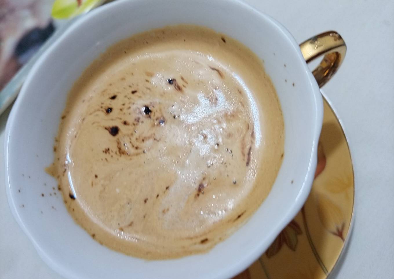 Frothy Creamy coffee with technique