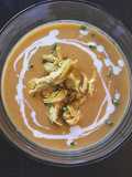 Butternut squash and curry soup with chicken