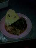 Wet fried chicken with mrenda and ugali