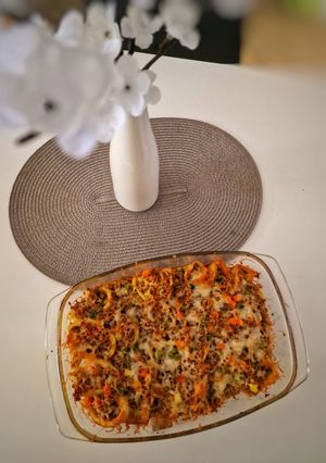 Zöldfűszeres húsos rakott palacsinta recept fotója