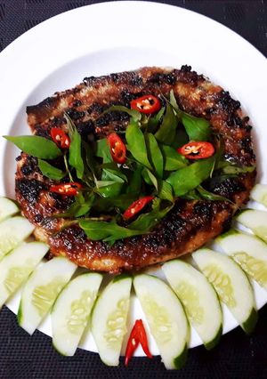 Hình của món CÁ xương xanh nướng muối ớt.