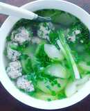 Canh bí đao nấu mọc