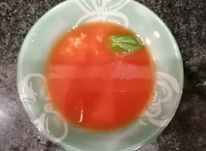 Paradicsomleves egészségesen, kölesliszttel, eritrittel recept fotója