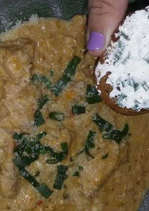 Una foto de Sopa crema de choclo y pollo