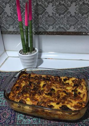 عکسی از دستور لازانیای مرغ و قارچ