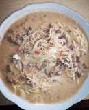 Sopa a la minuta con leche
