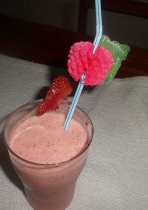 Una foto de Sorbete de frutillas