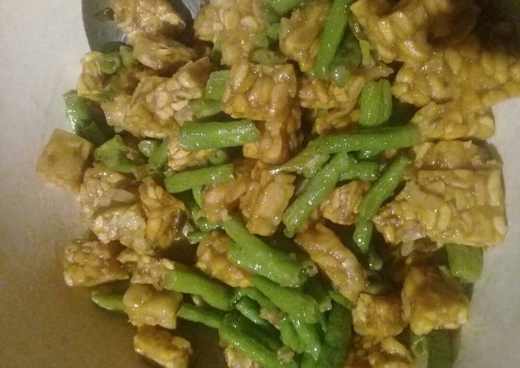 Sayur kacang panjang campur tempe😙😙😙