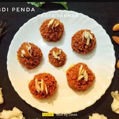 A picture of Kathiyawadi Thabdi Penda (Traditional Gujarati Style).