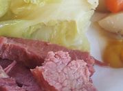 A picture of corned beef and potatoes