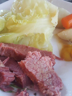 A picture of Instant pot corned beef and vegetables.