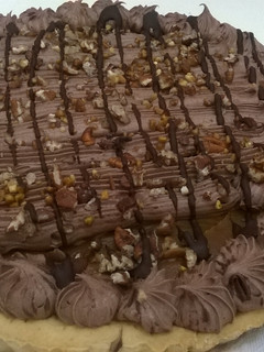Una foto de Tarta de dulce de leche y mousse de chocolate